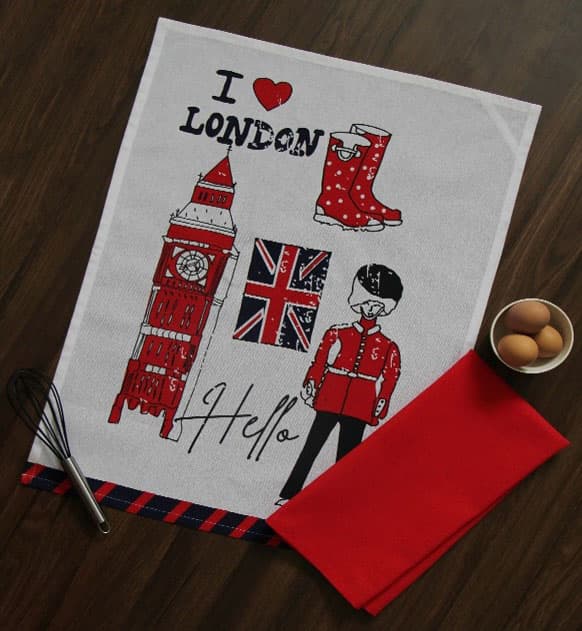 London Town Teatowels Set/ 2