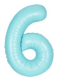Unique Party Unique Matte White Number 6 Shaped Foil Balloon 34  Packaged"
