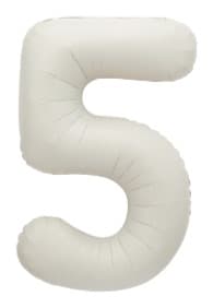 Unique Party Unique Matte White Number 5 Shaped Foil Balloon 34 Packaged"