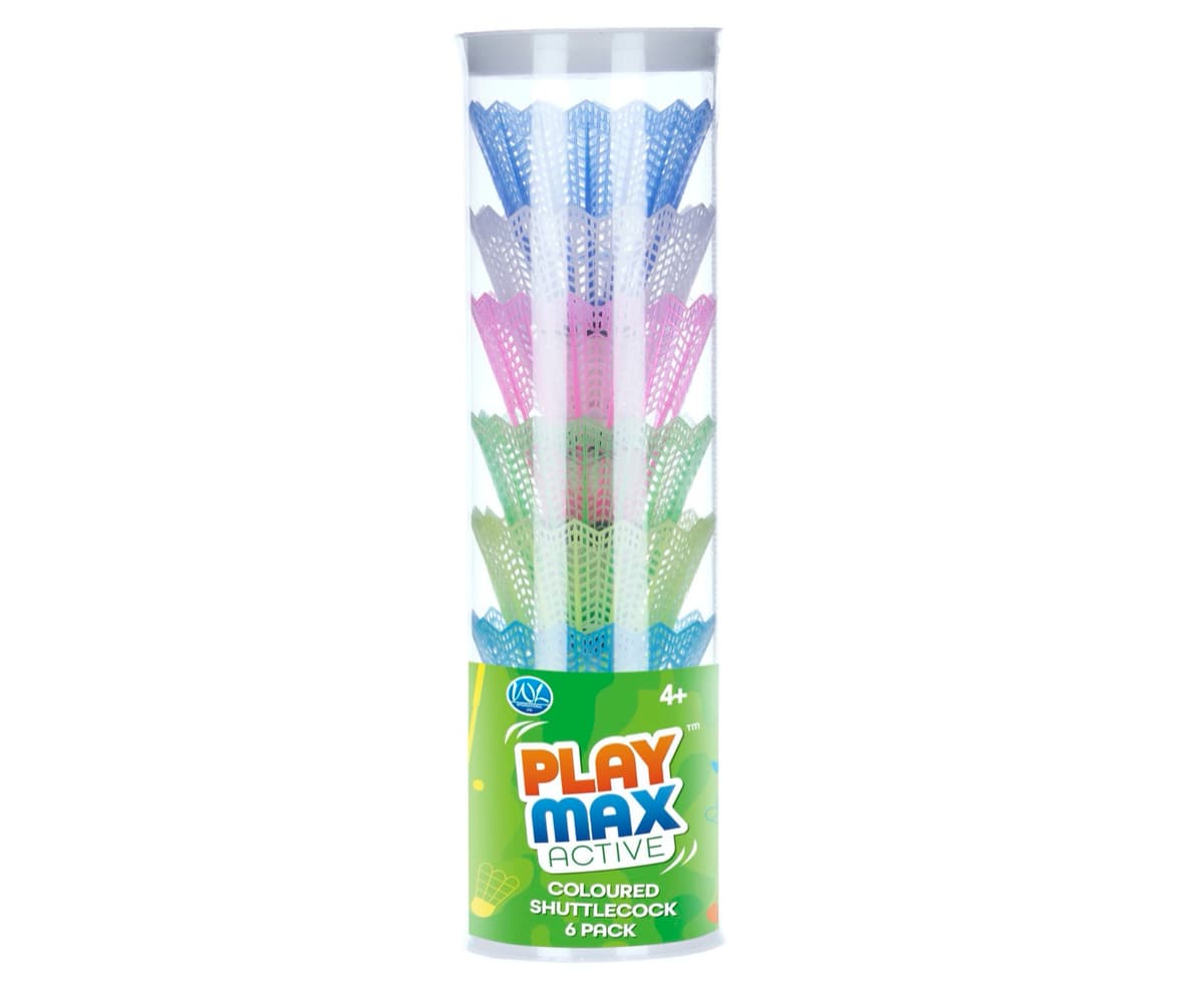 PLAYMAX ACTIVE 6PK COLOURED SHUTTLECOCKS