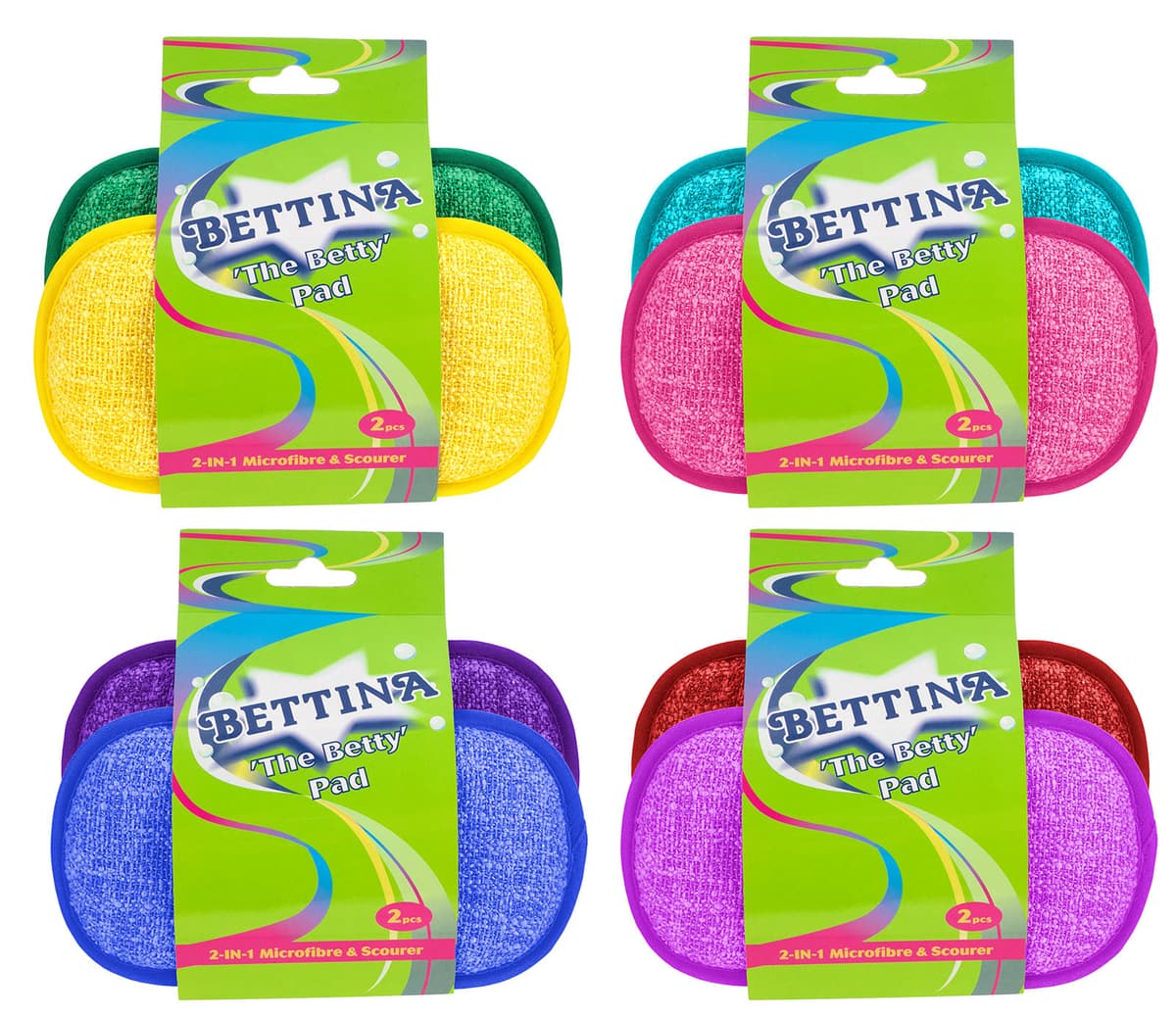 Bettina 2pk 2in1 Microfibre & Scourer