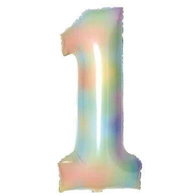 Large Number Pastel Rainbow 1