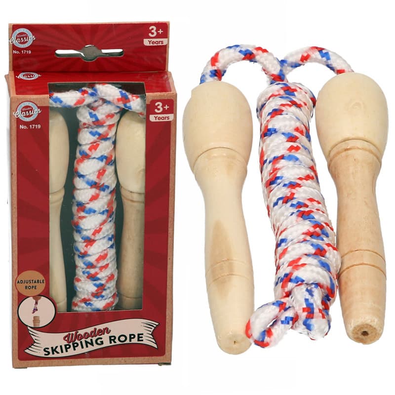 WOODEN ADJ SKIPPING ROPE