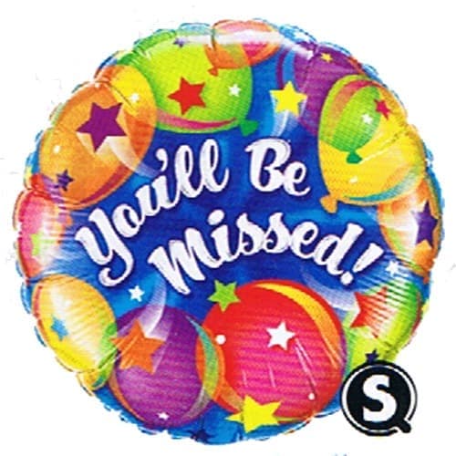 YOU'LL BE MISSED BALLOONS 18" RND 01CT