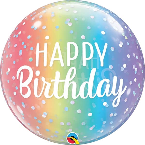 BIRTHDAY OMBRE & DOTS  22" BUBBLE 01CT