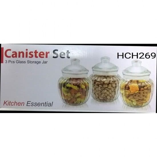 SOV Shl 3pc Candy Glass Jar Set 600ml