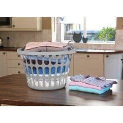 Round Laundry Basket Silver