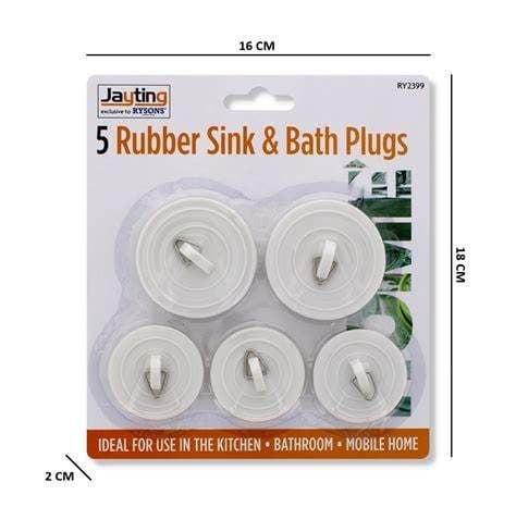 DGI 5 RUBBER SINK & BATH PLUGS