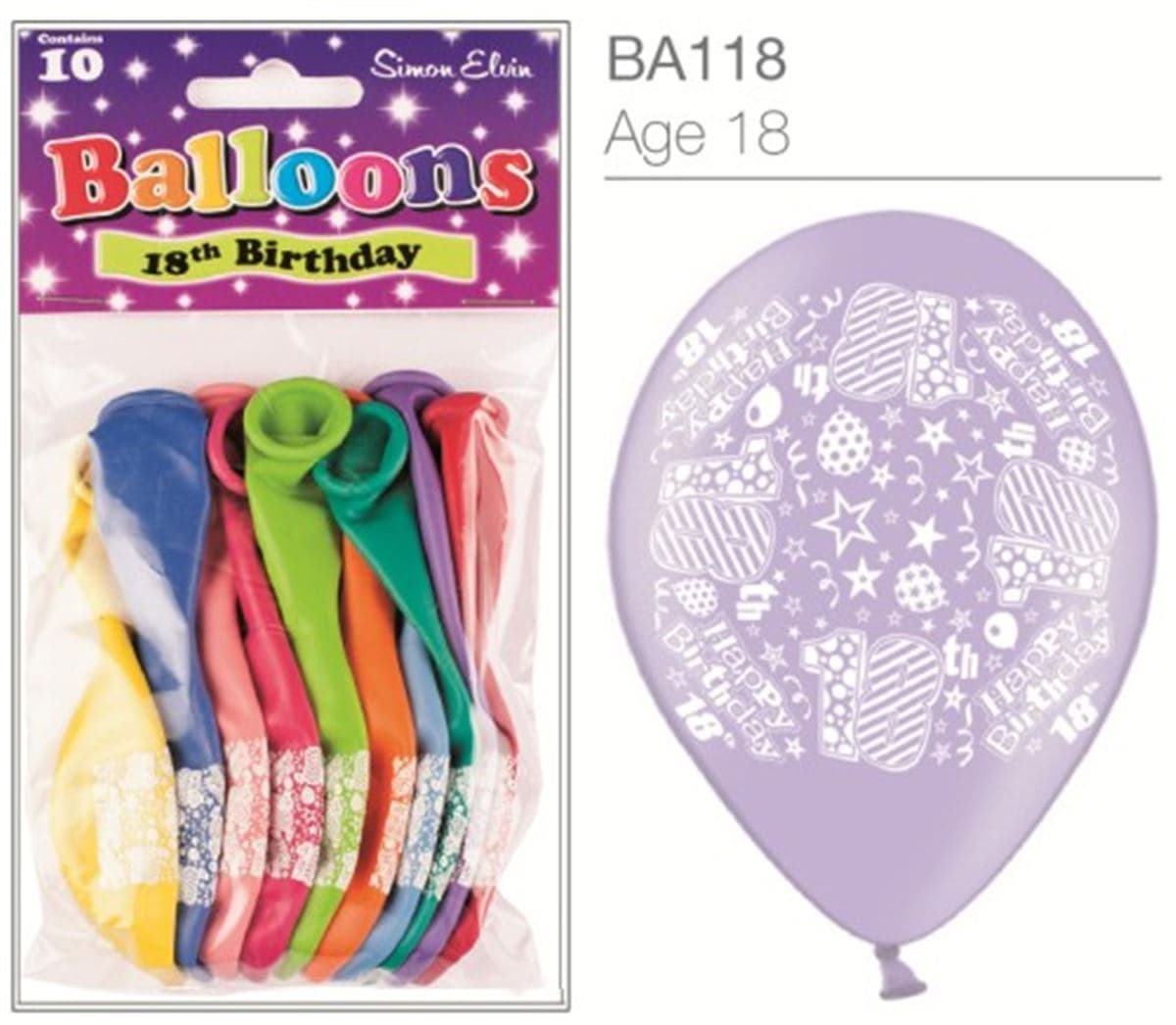 SE  18th Birthday Printed Balloons
