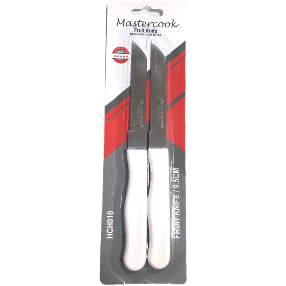SOV White Serated Knives  On Card 2 Pc  Set