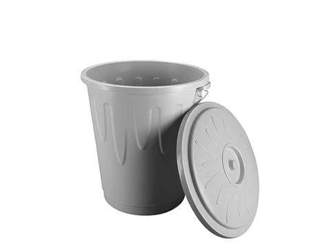 90ltr. Black Dustbin With Metal Clips