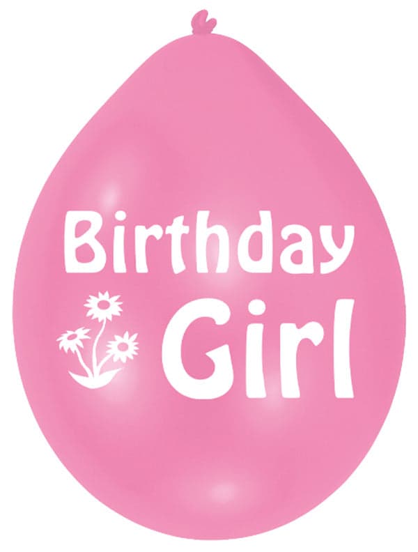Balloon pk10 22cm Bday Girl