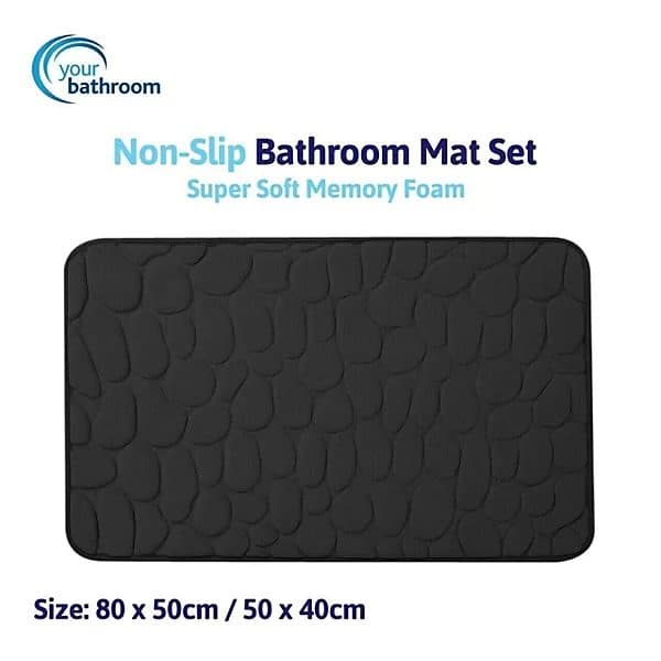 DGI Non Slip Bath Mat Memory Foam BLACK (20)