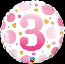 18" ROUND QX FOIL PRINT 001CT AGE3 PINK DOTS