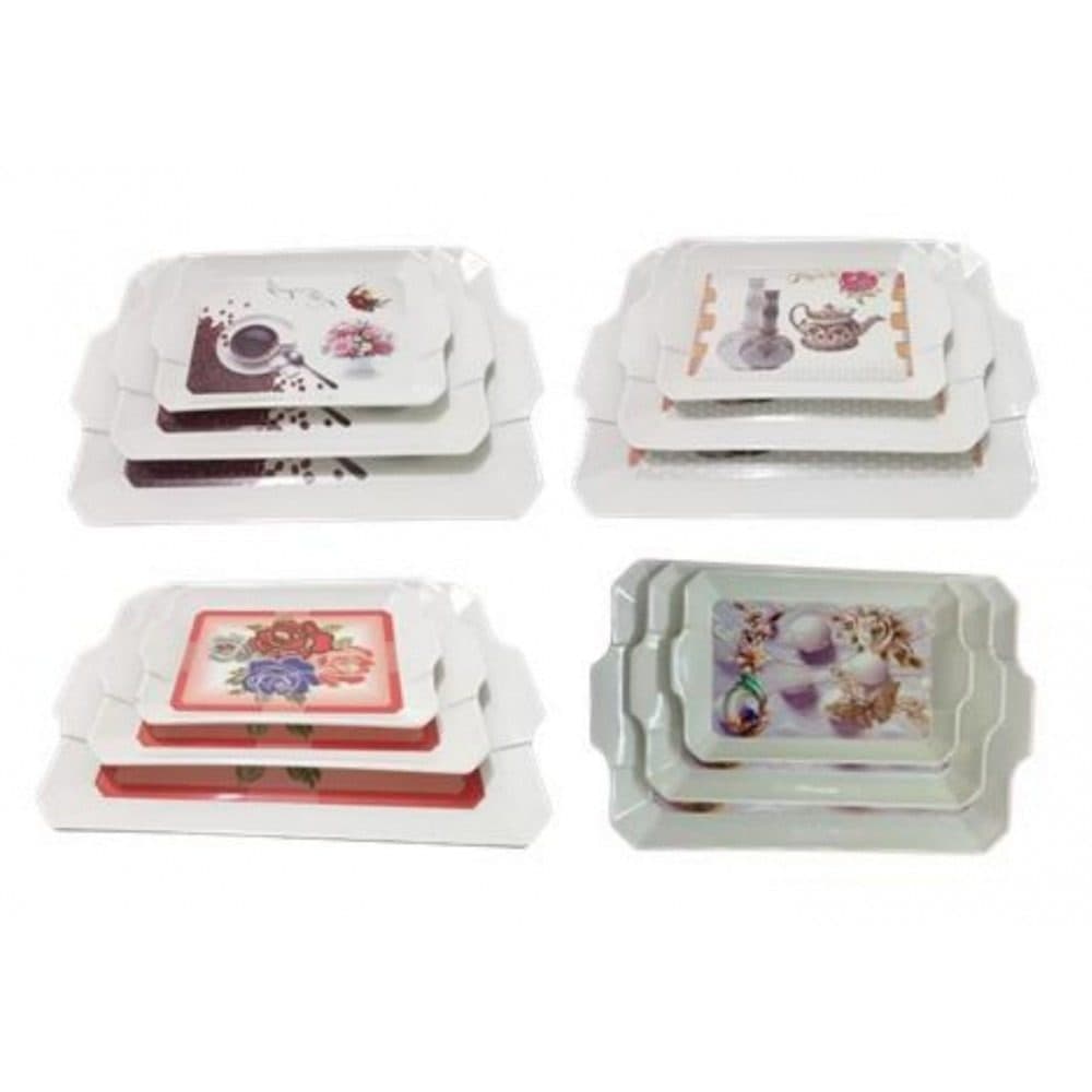 SOV Melamine 3pcs Tray Set Printed