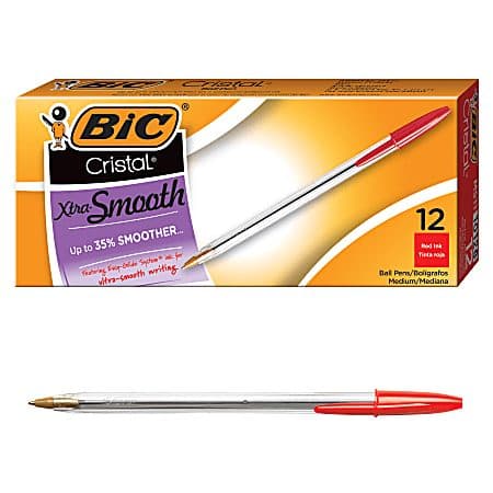 Bic Cristal Ball Point Pens 1.0mm - Red