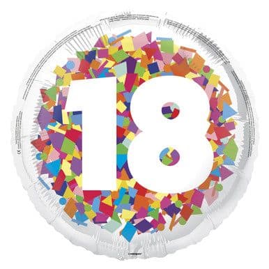 Amscan Confetti Party 18th Birthday Round Foil Balloon - 18"