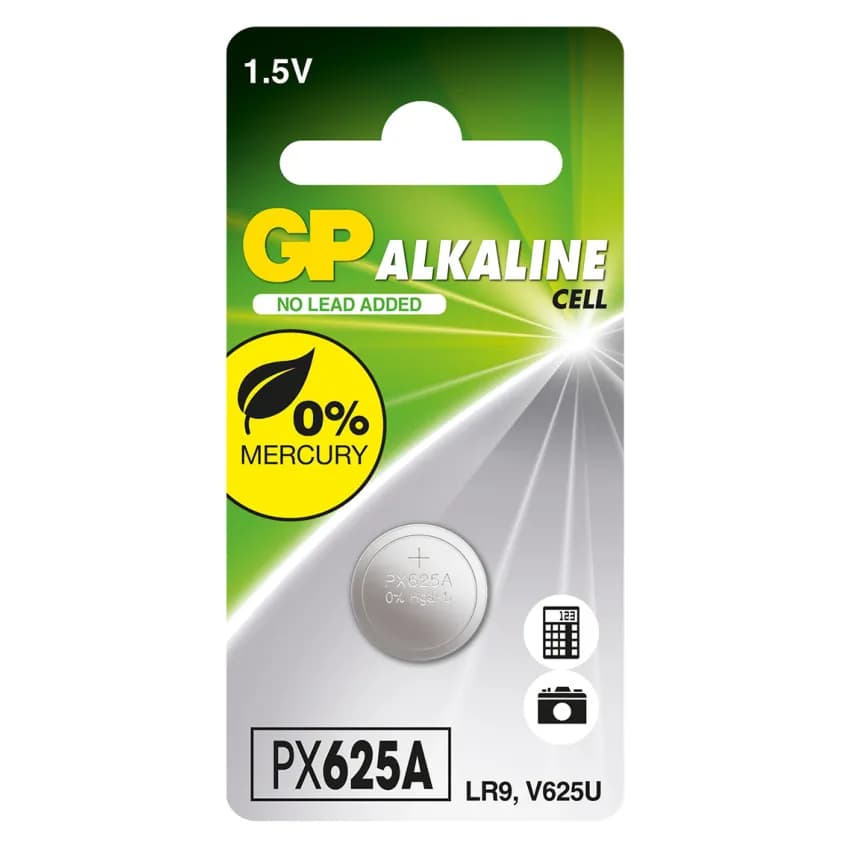 GP Alkaline Button PX625A (LR9) card of 1 [10]