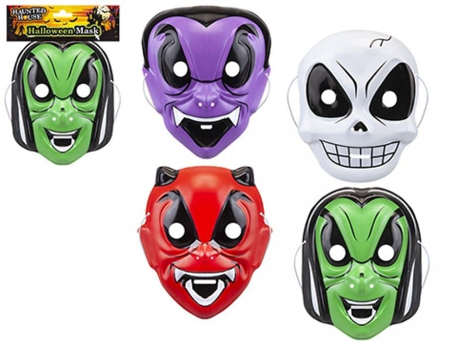 PMS CHILDRENS HALLOWEEN MASK,  4ASST, TIED HEADER