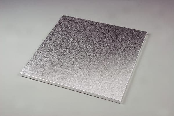 16" Square Emb Cake 12mm Drum 12mm sil PACK OF 5