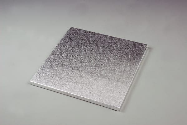 12" SQUARE  Embossed Cake Drum PACK OF 5 SIL X5 SWD12F