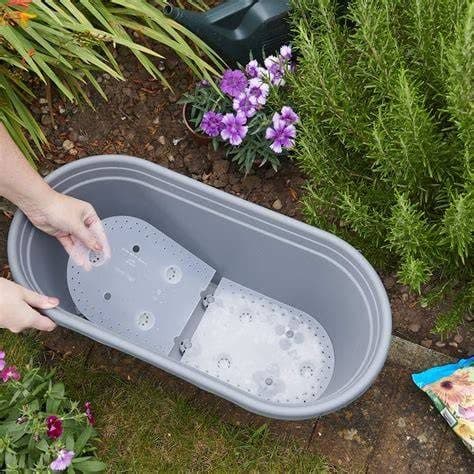 CLEVER POTS POT ROUND TROUGH RESERVOIR 60CM
