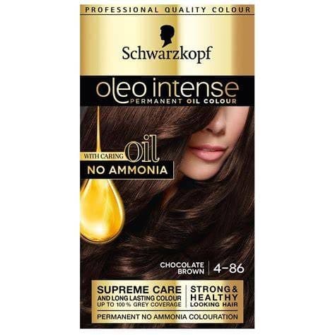 Schwarzkopf Oleo Intense Chocolate Brown 4-86 Hair Colour Dye Permanent