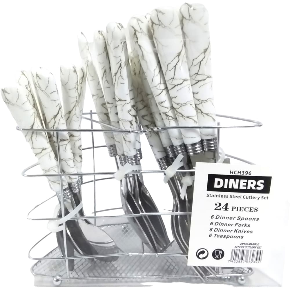 SOV Sv 24pcs Cutlery Set White Marble