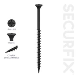 MP Securfix Drywall Screw CSK BK 3.5X32 (1000)