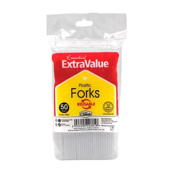EV CLASSIC REUSABLE FORK WHITE PK50X30