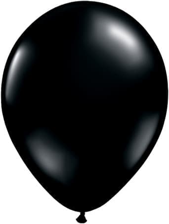 QUALATEX PLAIN LATEX  11" RND ONYX Black 100CT