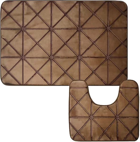 DGI  Your Bathroom Memory Foam Bath Mat Set Champagne 2pc