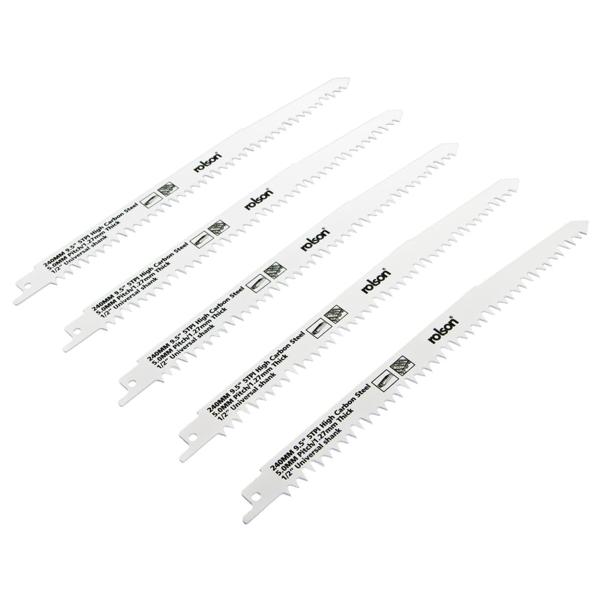 Rolson 5pc 240mm Reciprocating Saw  Blades