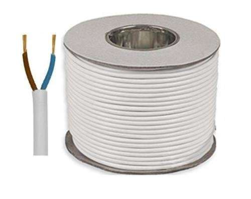 50 Mts 0.5mm 2 Core White Flex Cable (2182Y)