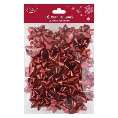 16PK RED METALLIC BOWS 48S