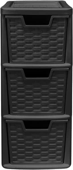 Thumbs-Up 3 Drawer Medium Rattan Black 2