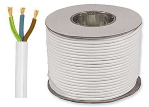 50 Mts 2.5mm 3 Core White Flex Cable (3183Y)