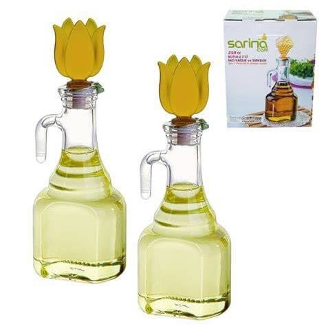 Glass 2 Pcs Oil Bottle Set 250 cc