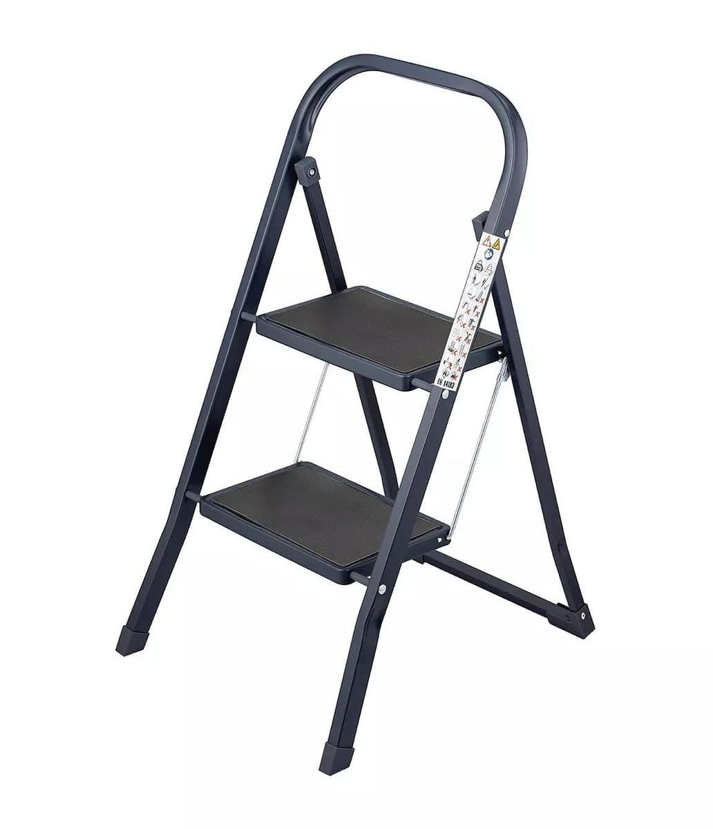 OurHouse 2 Rubber Tread Steel Step Ladder