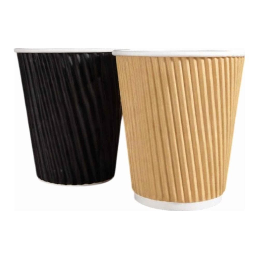 Better Options  8OZ Coffee Cups Ripple Black 25pc