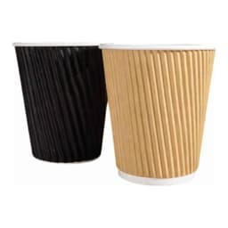 Better Options  8OZ Coffee Cups Ripple Black 25pc 1