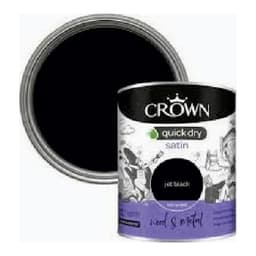 Crown Paints Quick Dry Satin Gloss Jet Black 750ml 3