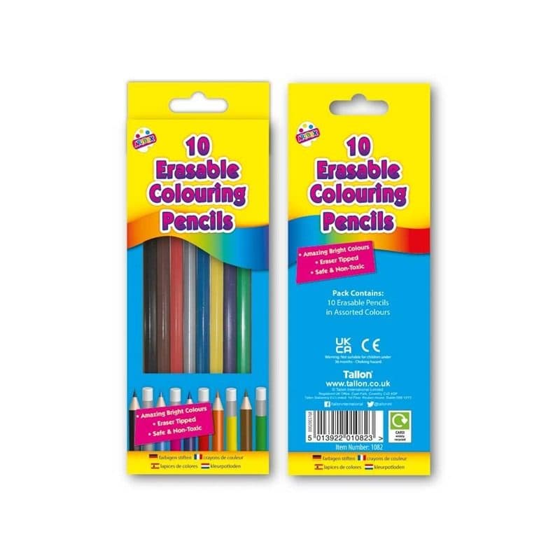 Talloon 10 Erasable Coloured Pencils