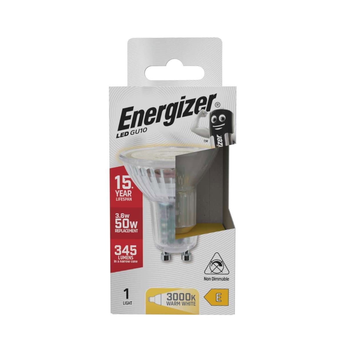 200w Energizer Led GU10 3000K Warm White