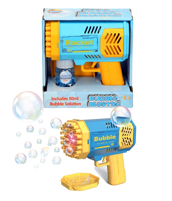 Bubble Gun With Light with Batteries Blue