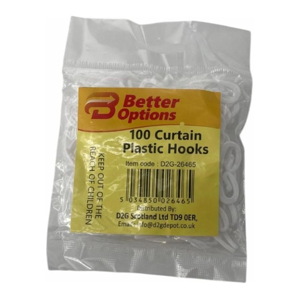 Better Options 100 Curtain Plastic Hooks