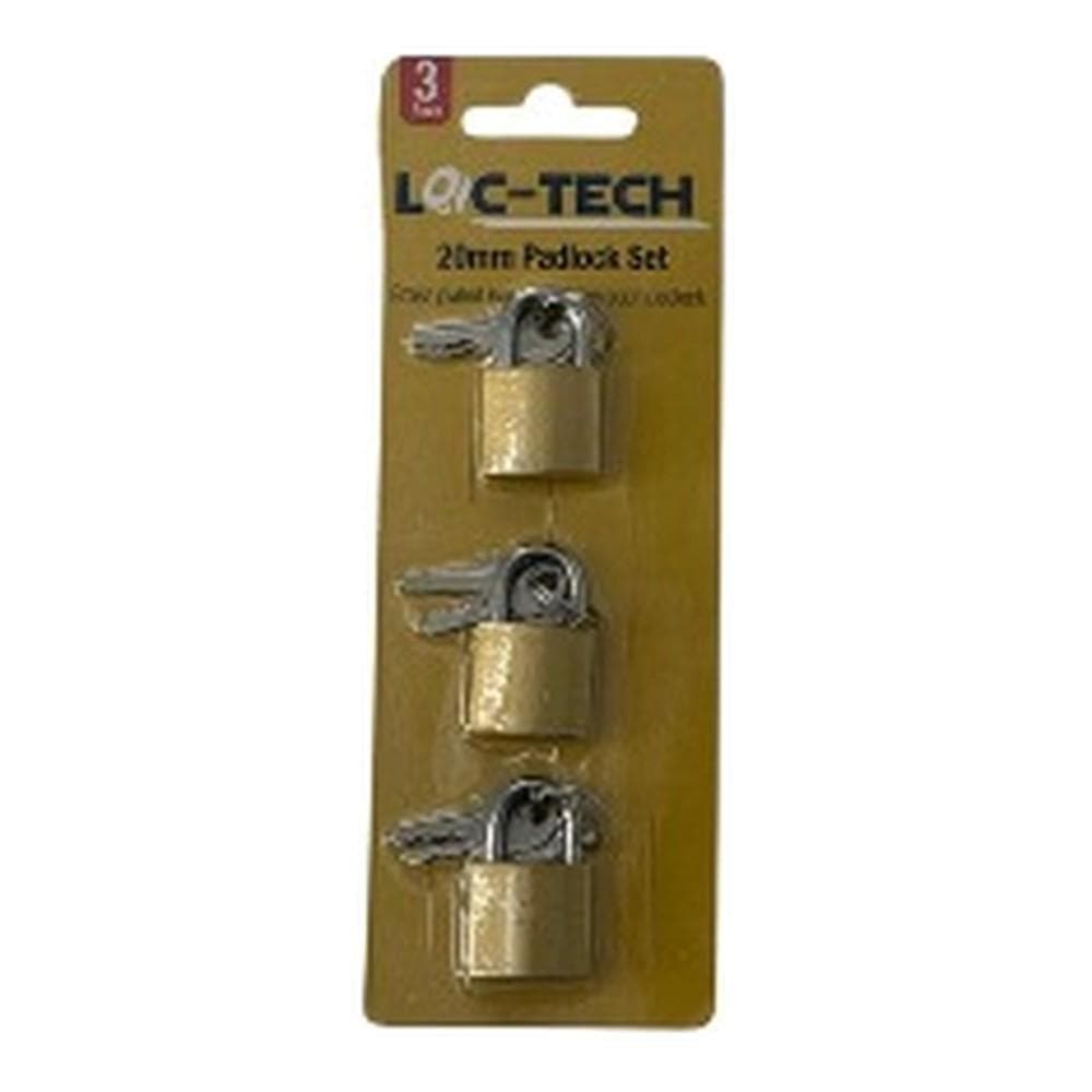 Loc-tech 3pc 20MM Padlock Set