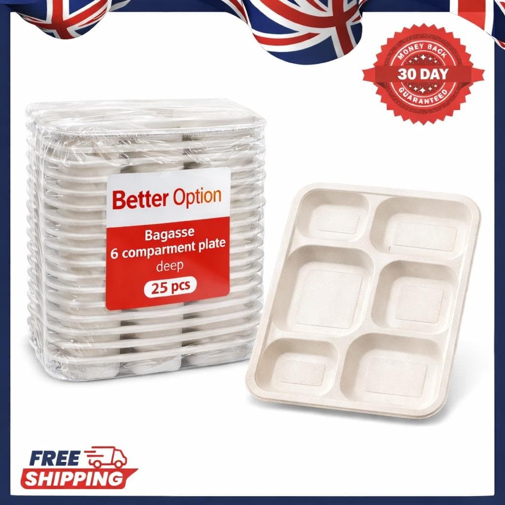 Better Options 6 Compartment Plates Deep  PK OF 25
