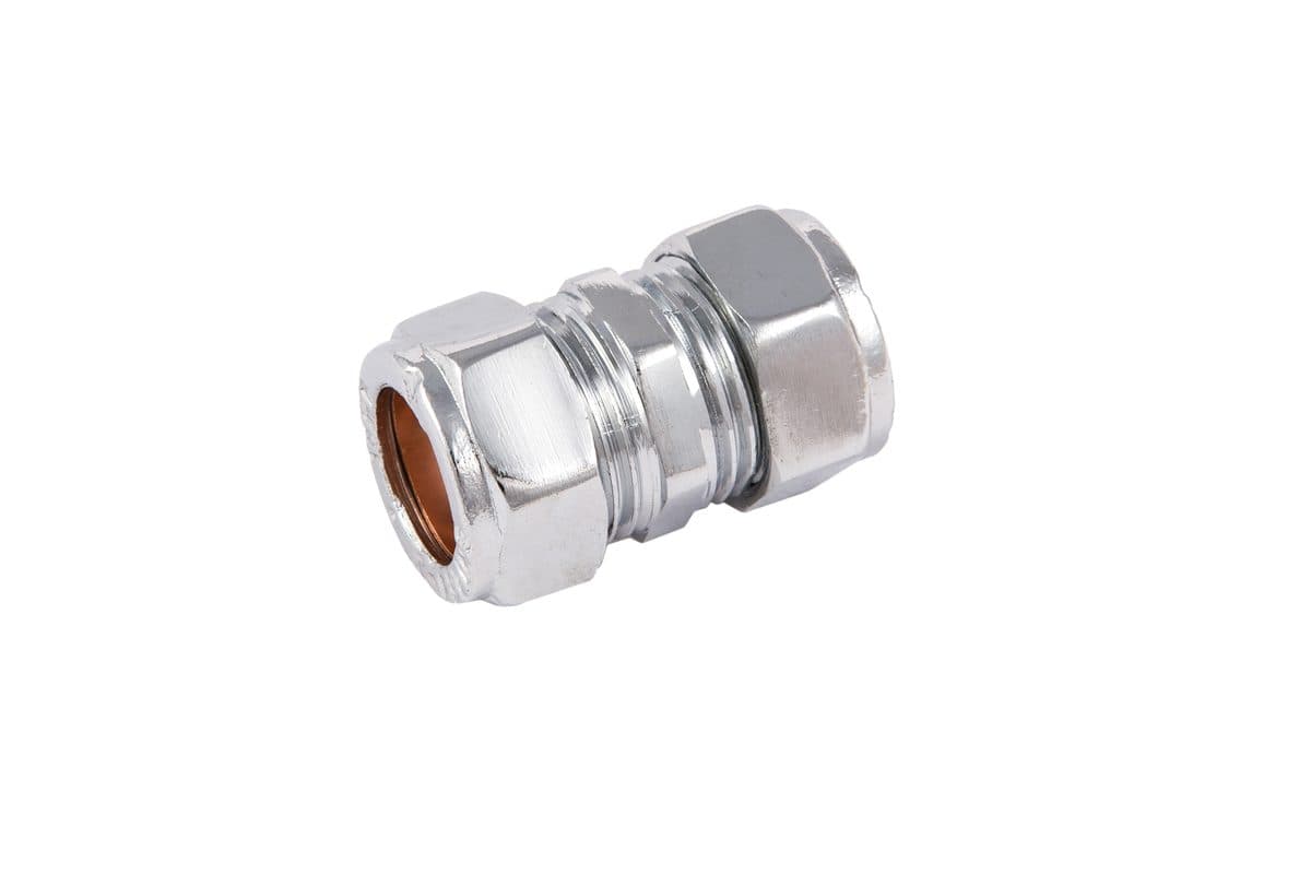 Securplumb Comp Chrome Straight Connector 15mm