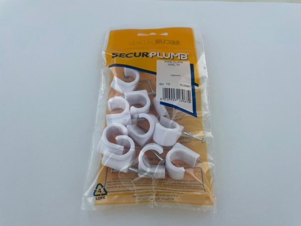 Securplumb Pipe Clips Nail In 15mm Pack 10